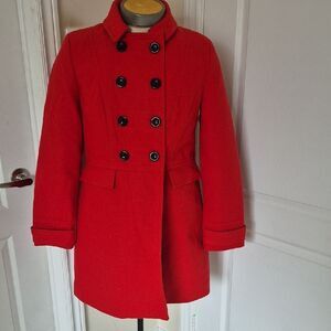 Old Navy Quilted Cherry Red Double-Breasted Jacket